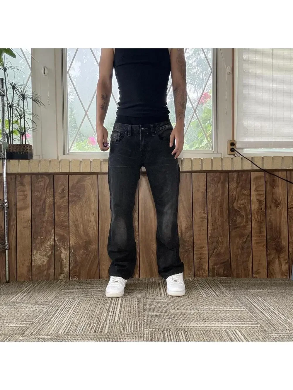 premium baggy denim grunge jeans.